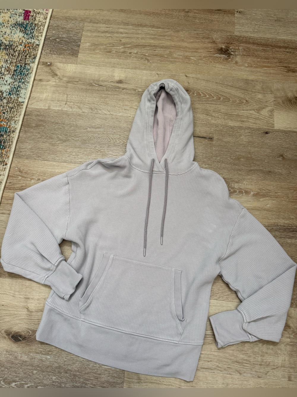 Athleta Lavender Waffle-Knit Hoodie